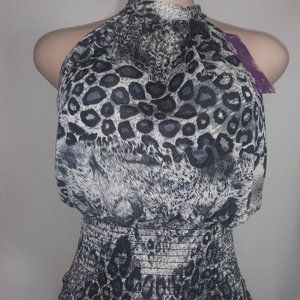 Women Leopard Halter Top Blouse